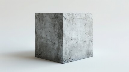 concrete cube over white background