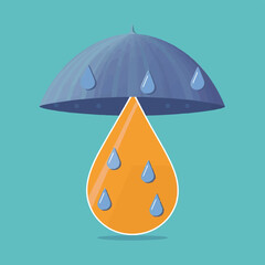 Vector Raindrop illustration flat design 