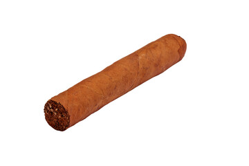 Cuban brown cigar isolated on white