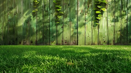 green fence with green lawn