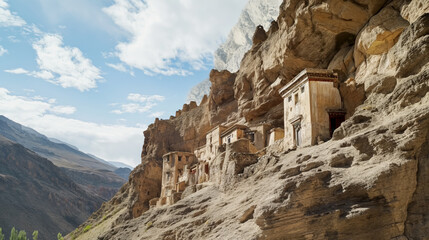  Phuktal Monastery Perched on Remote Steep Hillside, Tibetan Buddhist Architecture