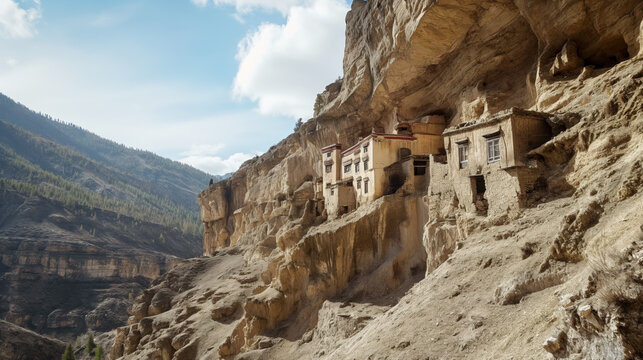  Phuktal Monastery Perched on Remote Steep Hillside, Tibetan Buddhist Architecture