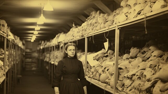 Horizontal view of nurse in a mortuary.



