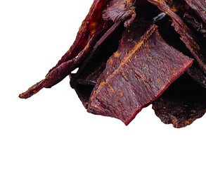 Isolated Beef Jerky on White Background