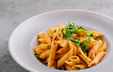 Penne pasta with tomato sauce