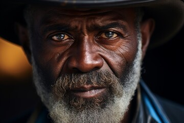 African man portrait commemorating end of us slavery, showcasing african american culture - obrazy, fototapety, plakaty