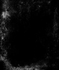 Black grunge scratched horror background, distressed scary texture - 750585270
