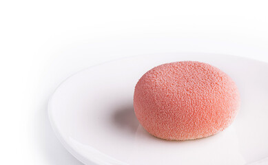 Red Mousse cake on isolated background