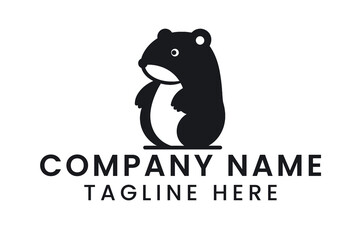 Fototapeta premium image of a squirrel bear Minimal Vector Logo Design Tshirt Sublimation Illustration design 