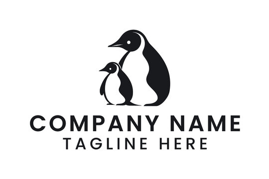 penguin logo design Minimal Vector Logo Design Tshirt Sublimation Illustration design	