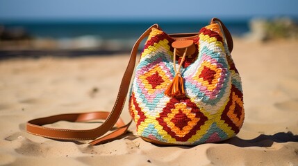 Mochila or handmade bag made in Colombia by the Wayuu tribe.


 - obrazy, fototapety, plakaty