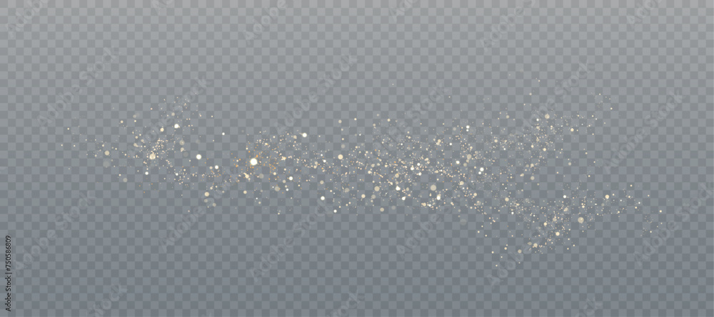Poster Vector background with bokeh effect and sparkles on a transparent background. An elegant combination of blurry points of light and shimmering particles creates an atmosphere of magic and celebration.
