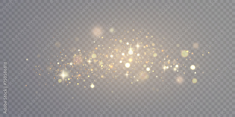 Aufkleber Vector background with bokeh effect and sparkles on a transparent background. An elegant combination of blurry points of light and shimmering particles creates an atmosphere of magic and celebration.