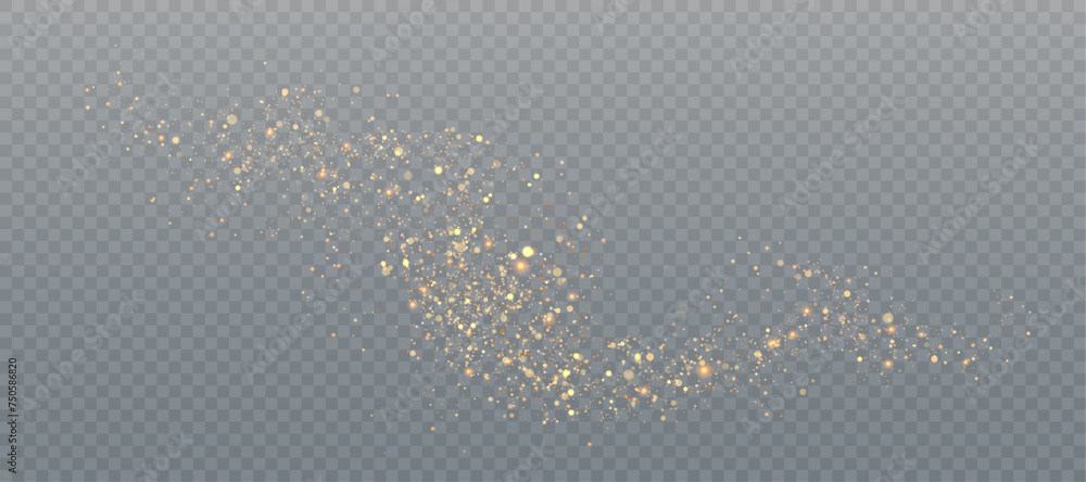 Fototapete Vector background with bokeh effect and sparkles on a transparent background. An elegant combination of blurry points of light and shimmering particles creates an atmosphere of magic and celebration.