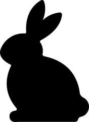 Fototapeta premium baby rabbit black side silhouette, easter bunny side view