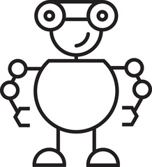 cute robot character icon