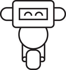 cute robot character icon