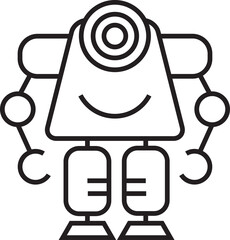 cute robot character icon