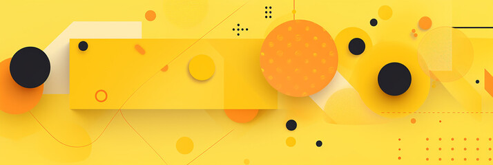 geometric shapes for a landing page which has a yellow background - obrazy, fototapety, plakaty