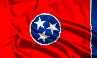 The flag of the state of Tennessee Rippled