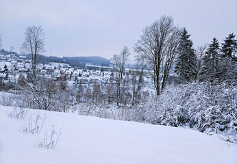 Naklejka premium winter-villages-background in Winterberg 