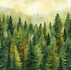Fototapeta premium Forest painting