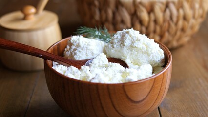 Savor goodness of homemade farmers cheese bowl. Dive into rich creamy taste of authentic farmers cheese crafted with love Indulge in pure delight of this farmers cheese creation for any cheese lover