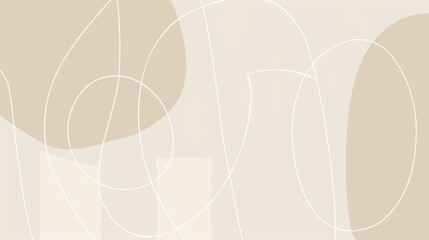aesthetic shapes, abstract line art, white lines, beige background, space between elements, simple