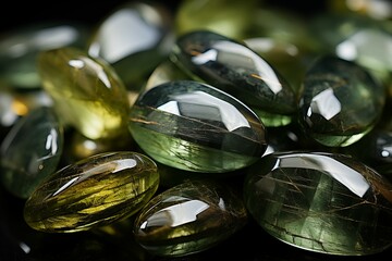 Closeup abstract textured mineral chrysoberyl-cat eye Background