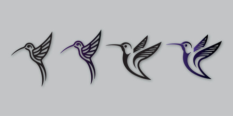hummingbird modern logo design vector template  
