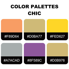 Table color shades. Fashion Trend Color guide palette 2024 - 2025. An example of a color palette vector. Color palette for fashion designers, fashion business, garments, and paints companies