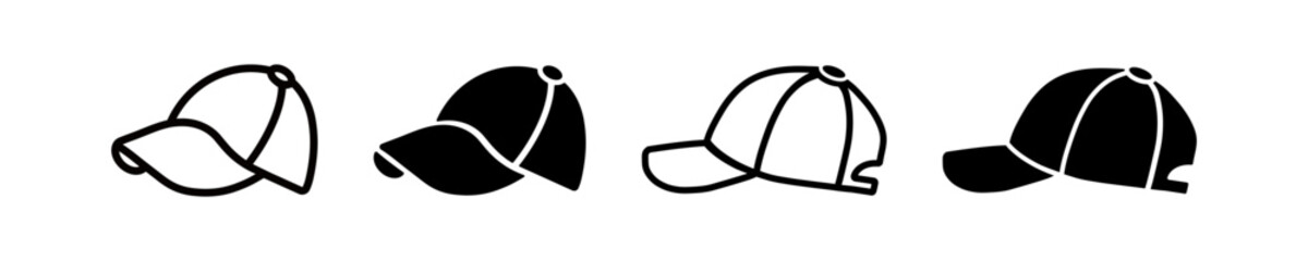 Cap icon illustration. Simple hat vector symbol. Isolated graphic illustration headdress. Headwear symbol set. Wear head icon in vector design style
