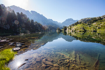 Summer landscape in Aiguestortes and Sant Maurici National Park, Spain