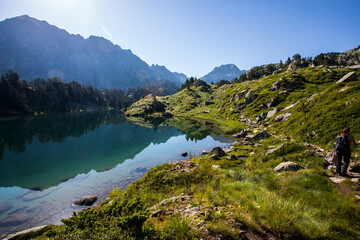 Summer landscape in Aiguestortes and Sant Maurici National Park, Spain