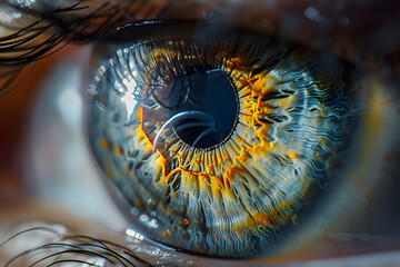 Eye with a lot of macro detail showing human physiology. Concept: vision