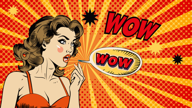 Expressive Pop Art Female Portraits with Urban Backdrop 1960s style,  pin up girl, bold lines and dots. Beautiful retro  woman poster.