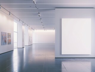 an empty white blank wall in an art gallery