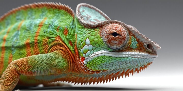 Close-up of a veiled chameleon Furcifer pardalis