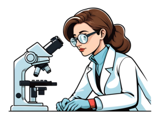 scientist looking through a microscope