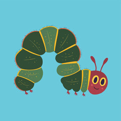 Vector Caterpillar illustration flat design 