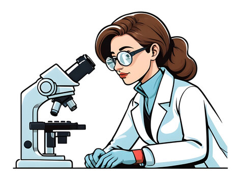scientist looking through a microscope