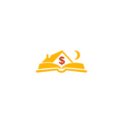 house book finder with dollar vektor logo.