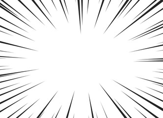 Obraz premium Comic book action lines. Speed lines Manga frame. Cartoon background. Black and white vector retro illustration 10 eps.