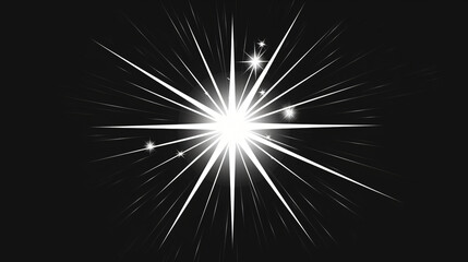 White sparkling star shining. starburst shape icon