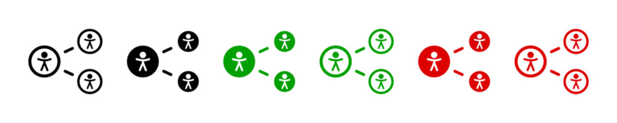 Team human icon illustration. Simple teamwork person vector symbol. Social figures silhouette symbol set. Public icon in vector design style