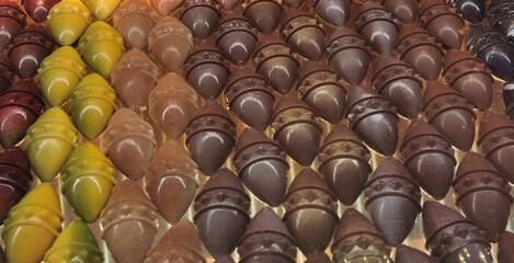 chocolate bonbons texture as very nice background