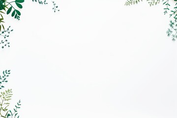 Lush, varied green leaves create a refreshing border around a spacious blank copy area