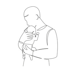 newborn in dad's arms