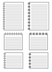 set of isolated white notebooks and notepads on transparent background