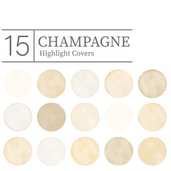 Champagne colors Social Media Highlights round watercolor stains - 750600074